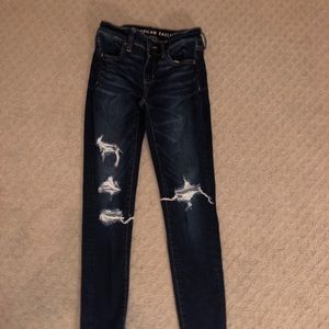 American Eagle high waisted ripped jeggings